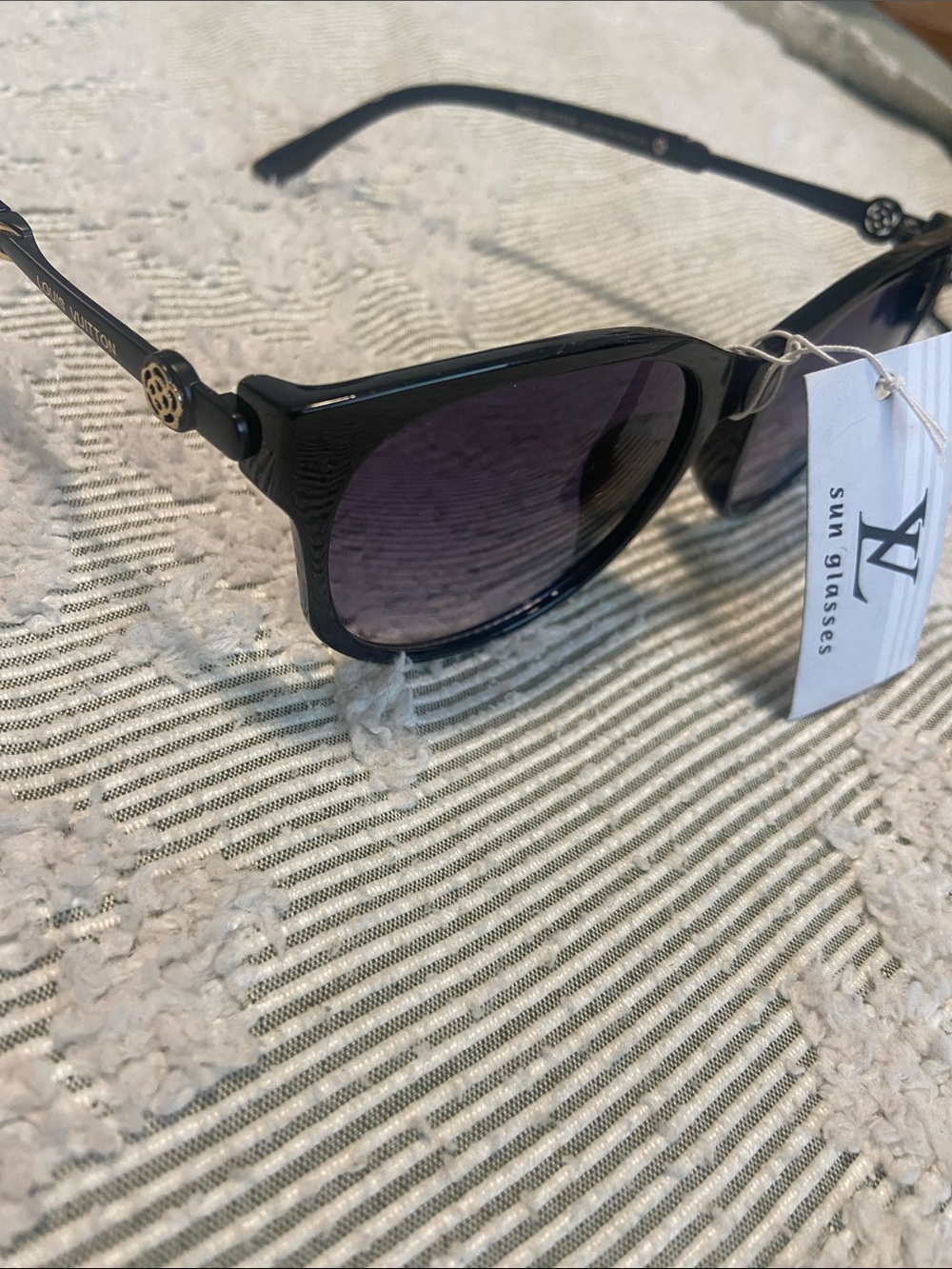Black Frame Sunglasses with Purple Lenses